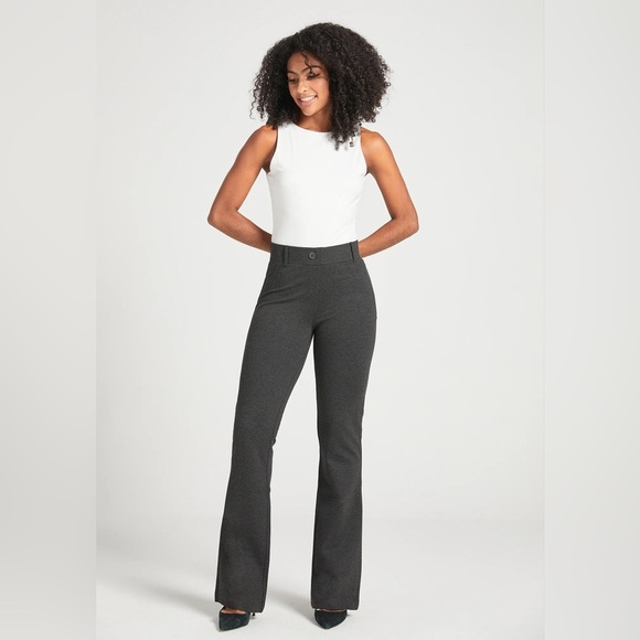 Betabrand Classic Dress Pant Yoga Pant Bootcut in Charcoal Size Small - Picture 1 of 8